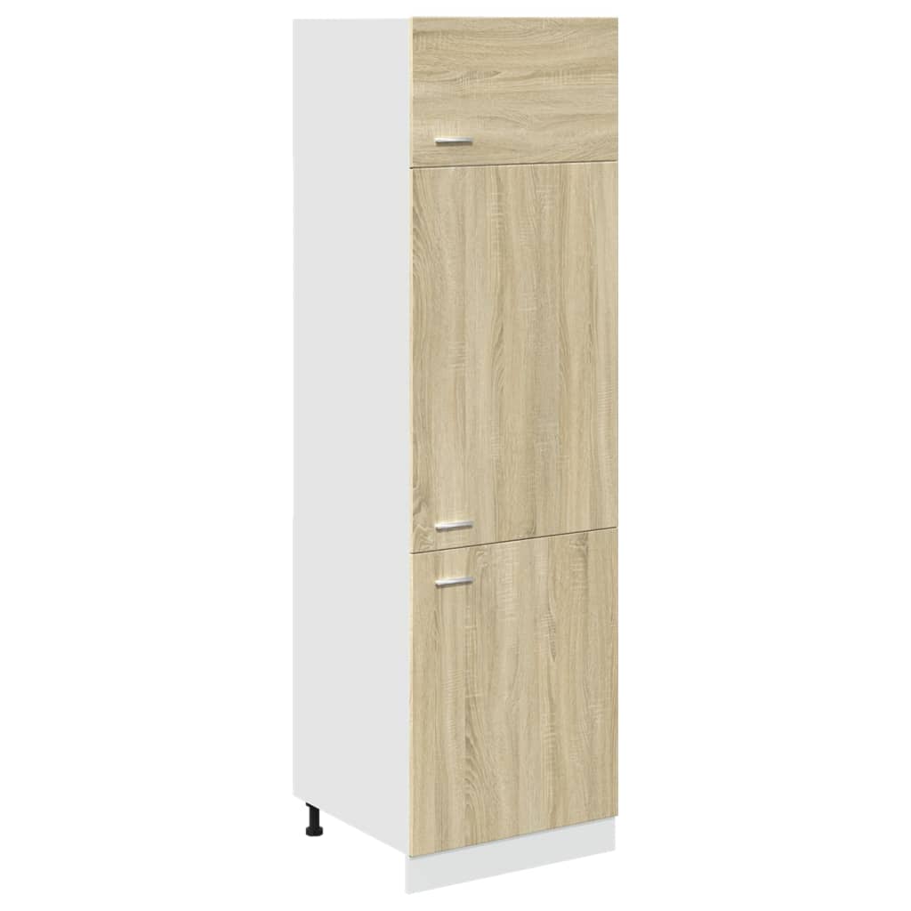 køleskabsskab "Lyon" Sonoma eg 60x57x207 cm konstrueret træ