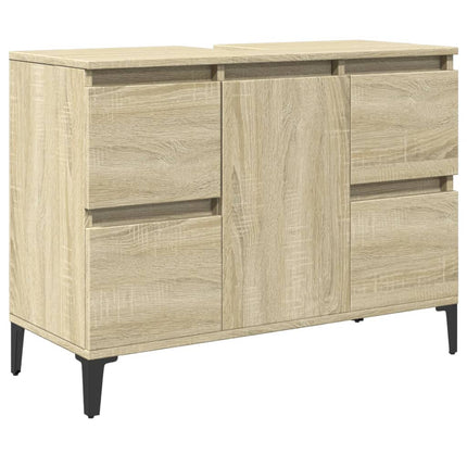 underskab til håndvask 80x33x60 cm konstrueret træ sonoma-eg