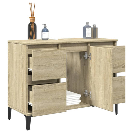 underskab til håndvask 80x33x60 cm konstrueret træ sonoma-eg