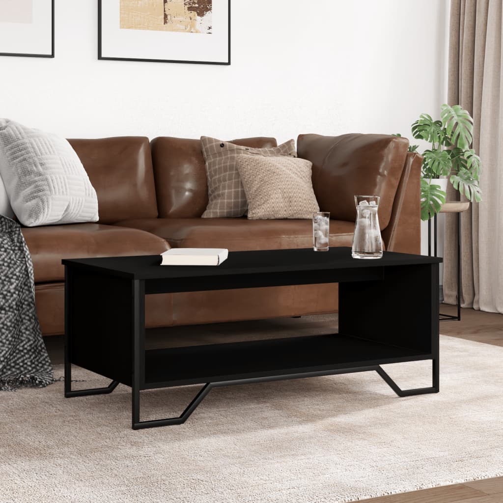 sofabord 100x51x40 cm konstrueret træ sort