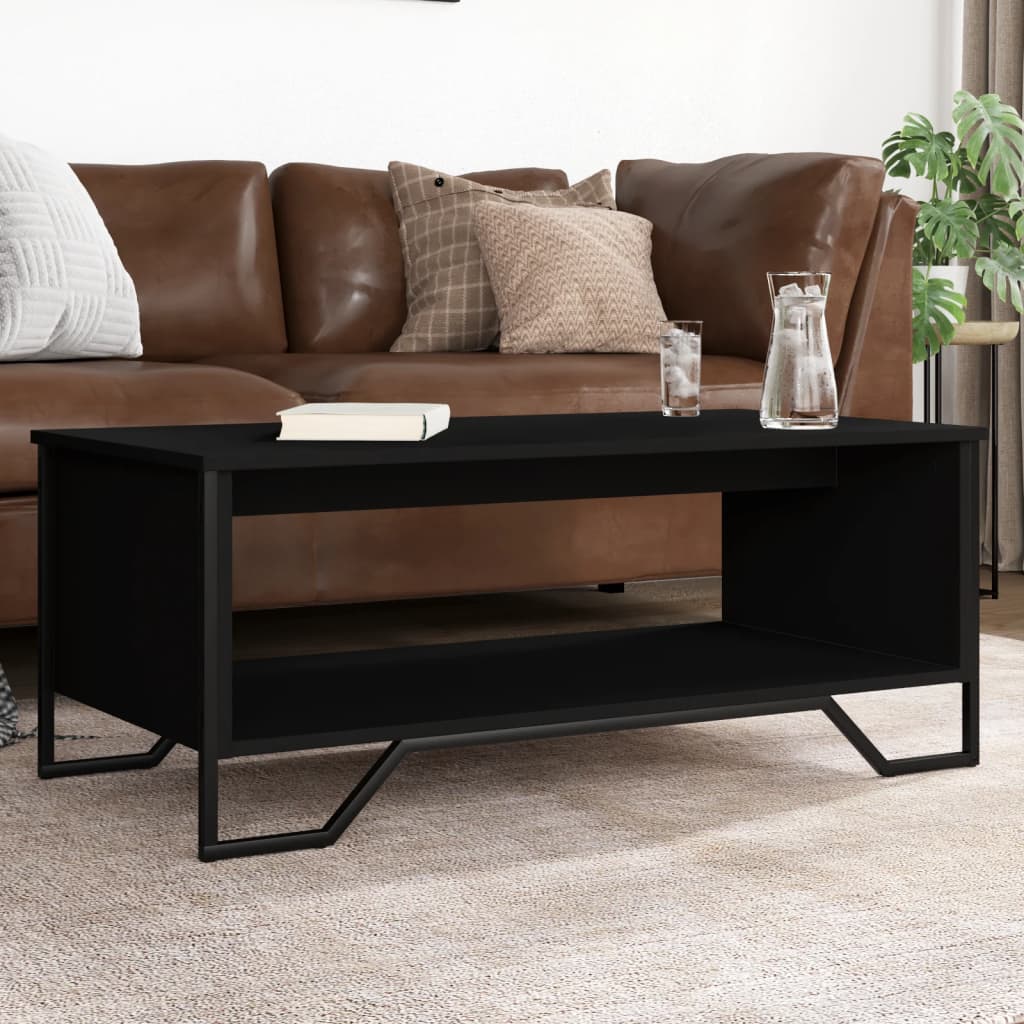 sofabord 100x51x40 cm konstrueret træ sort