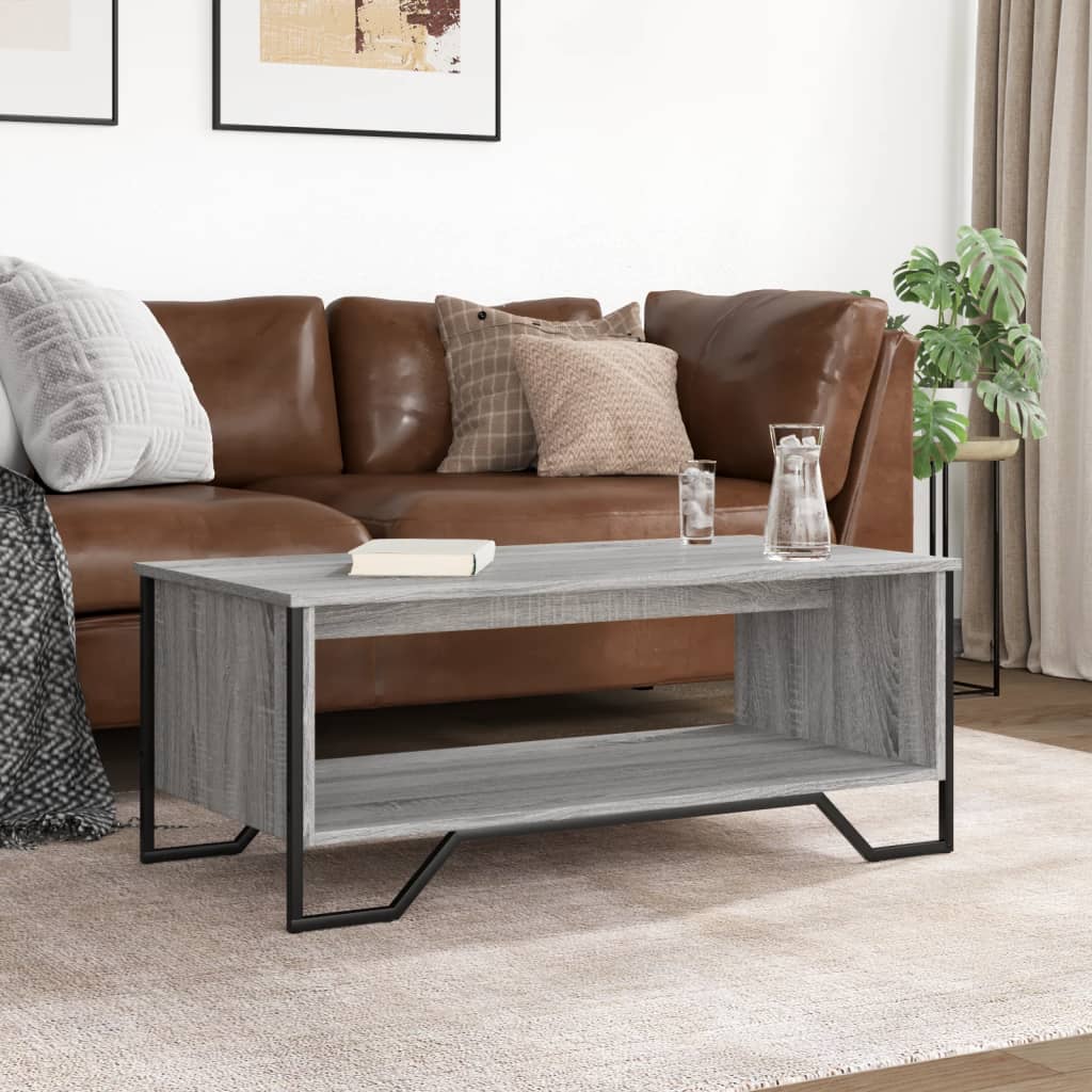 sofabord 100x51x40 cm konstrueret træ grå sonoma-eg