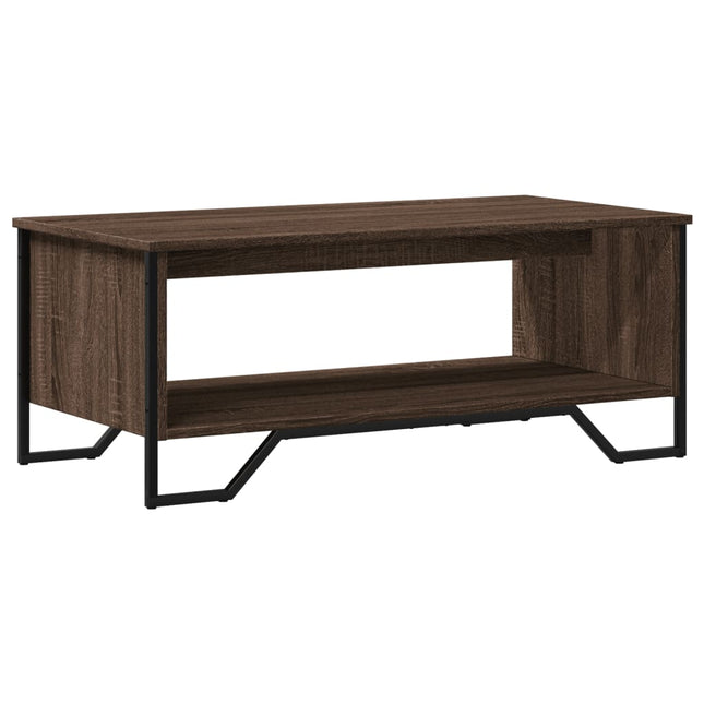 sofabord 100x51x40 cm konstrueret træ brun egetræsfarve