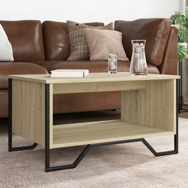 sofabord 75x51x40 cm konstrueret træ sonoma-eg