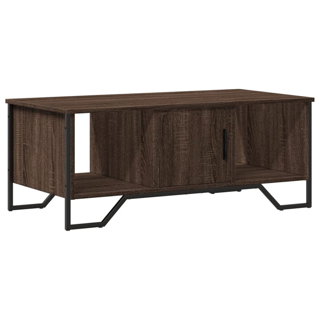 sofabord 100x51x40 cm konstrueret træ brun egetræsfarve