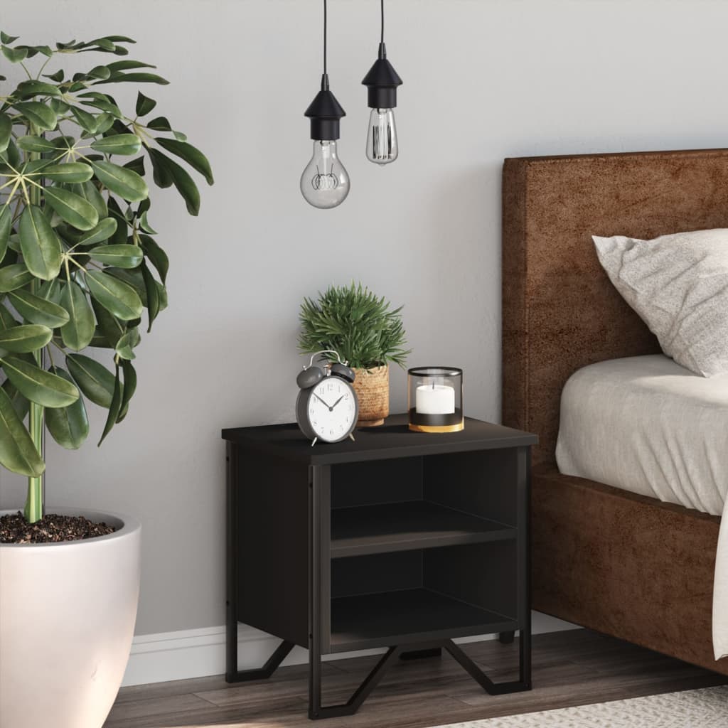 sengebord 40x30x40 cm konstrueret træ sort