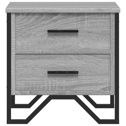 sengeborde 2 stk. 40x41x40 cm konstrueret træ grå sonoma-eg