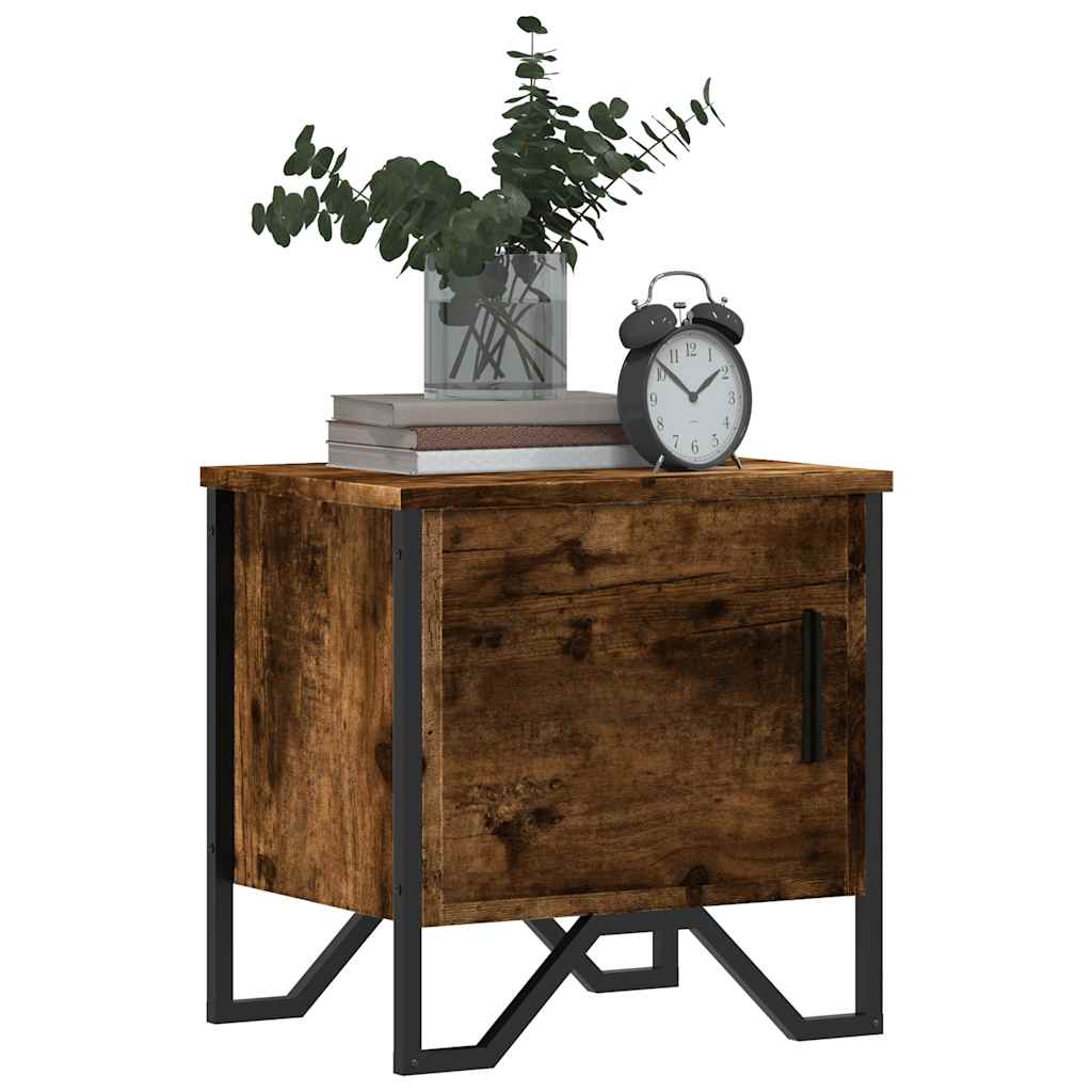 sengebord 40x30x40 cm konstrueret træ røget egetræsfarve