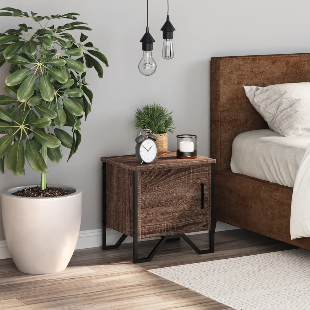 sengebord 40x30x40 cm konstrueret træ brun egetræsfarve