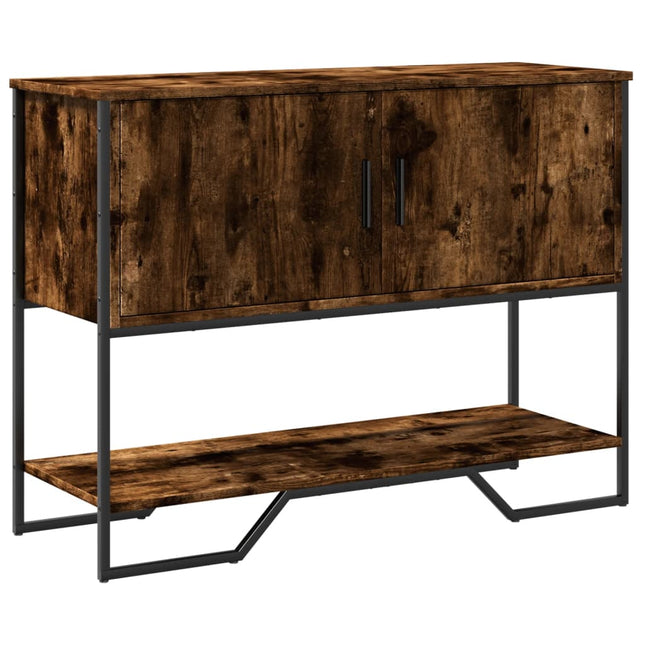 konsolbord 100x35x74,5 cm konstrueret træ røget egetræsfarve