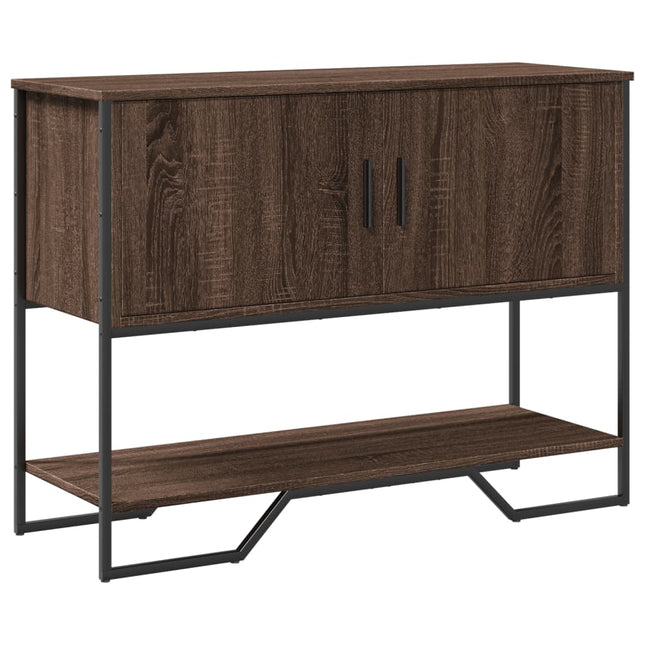 konsolbord 100x35x74,5 cm konstrueret træ brun egetræsfarve