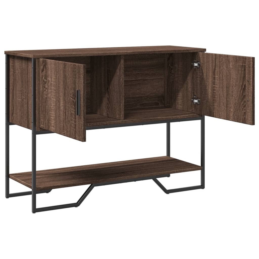konsolbord 100x35x74,5 cm konstrueret træ brun egetræsfarve