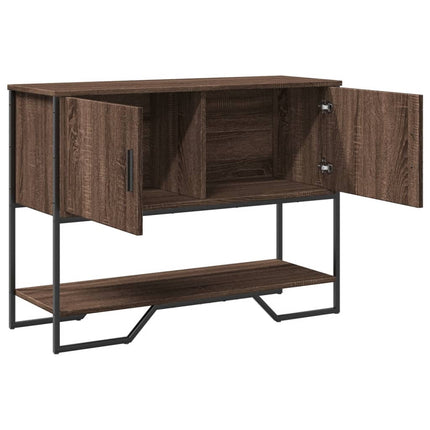 konsolbord 100x35x74,5 cm konstrueret træ brun egetræsfarve