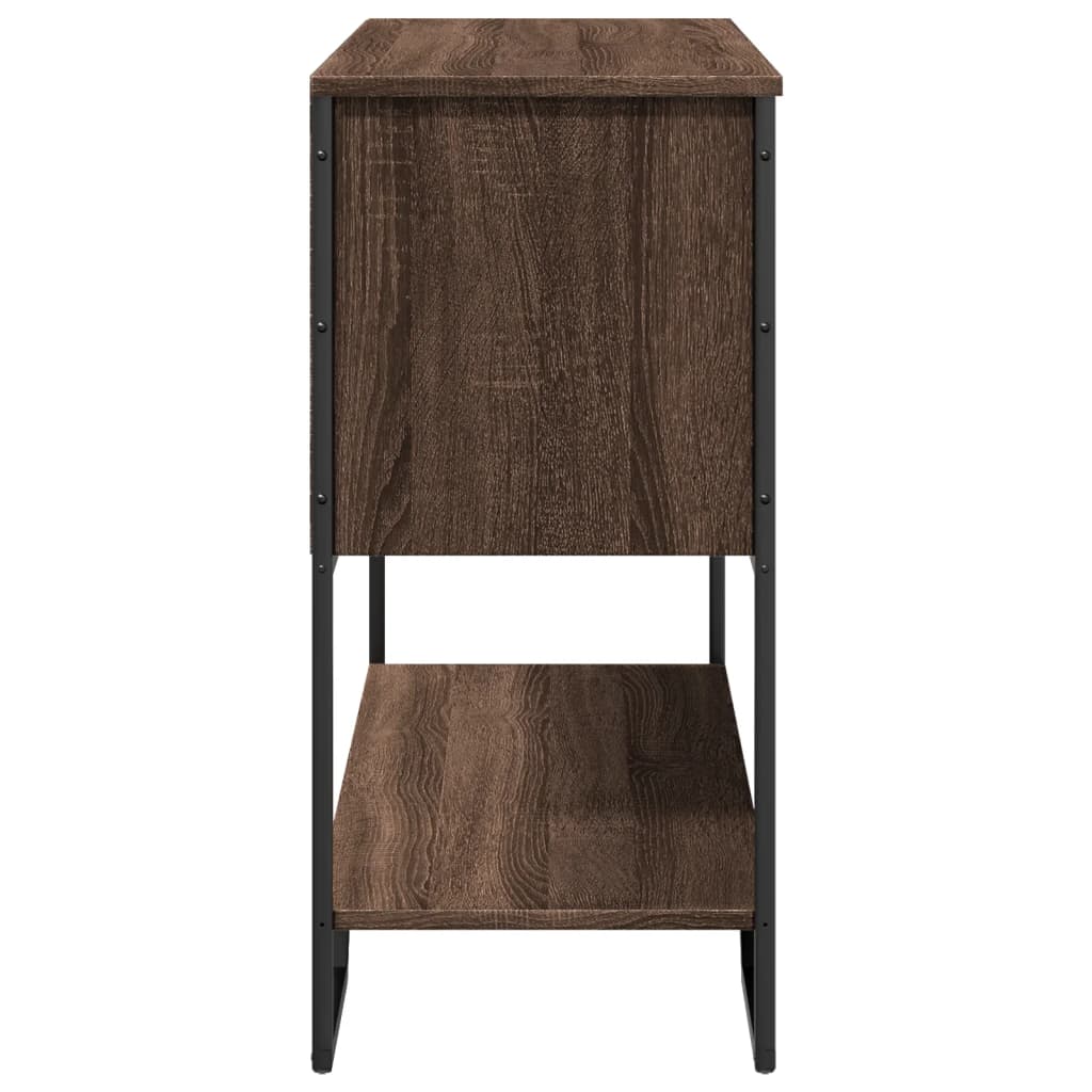 konsolbord 100x35x74,5 cm konstrueret træ brun egetræsfarve