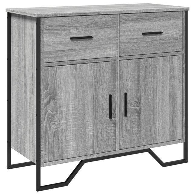 skænk 79,5x35,5x74,5 cm konstrueret træ grå sonoma-eg