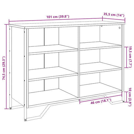 skab 101x35,5x74,5 cm konstrueret træ sort
