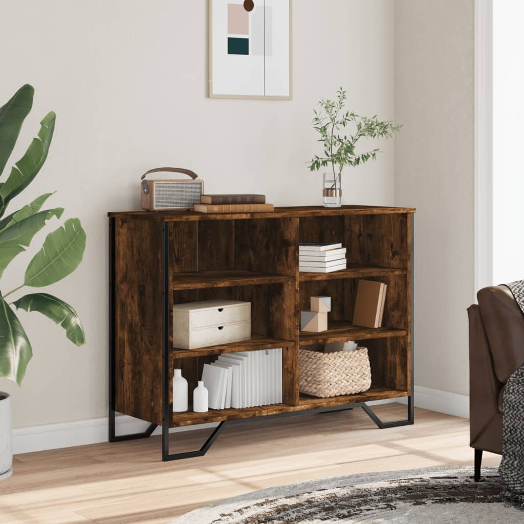 skænk 101x35,5x74,5 cm konstrueret træ røget egetræsfarve