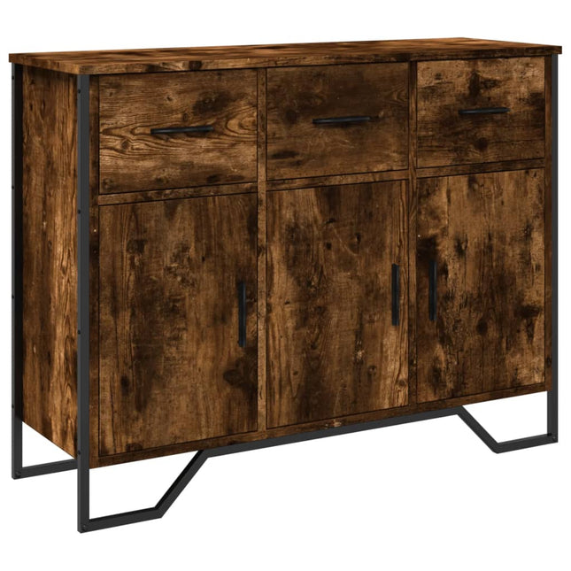 skænk 97x32,5x74,5 cm konstrueret træ røget egetræsfarve