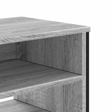 tv-bord 122x34x41 cm konstrueret træ grå sonoma-eg