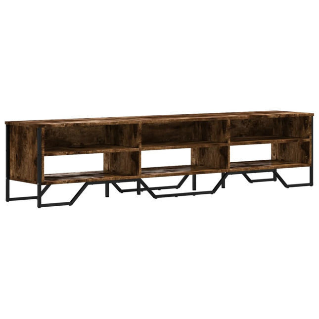 tv-bord 180x34x41 cm konstrueret træ røget egetræsfarve
