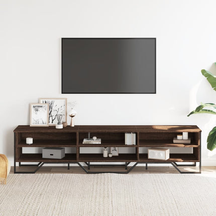 tv-bord 180x34x41 cm konstrueret træ brun egetræsfarve