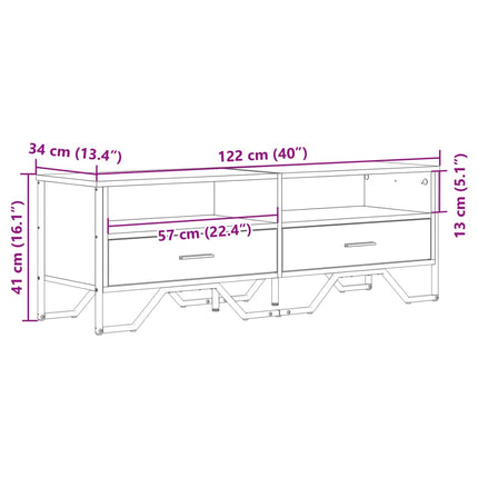 tv-bord 122x34x41 cm konstrueret træ sort