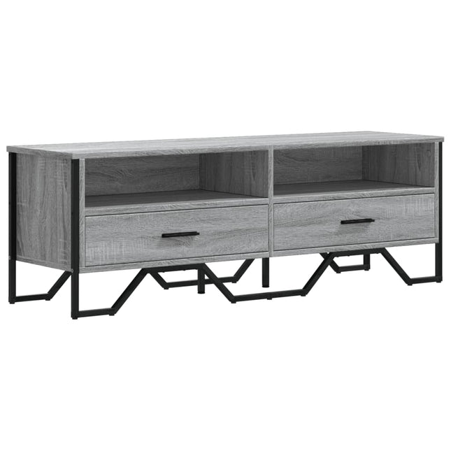 tv-bord 122x34x41 cm konstrueret træ grå sonoma-eg