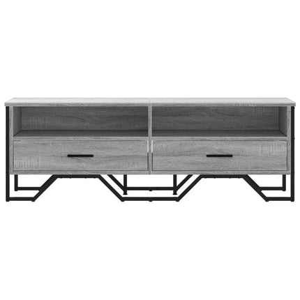tv-bord 122x34x41 cm konstrueret træ grå sonoma-eg
