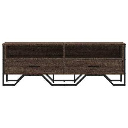tv-bord 122x34x41 cm konstrueret træ brun egetræsfarve