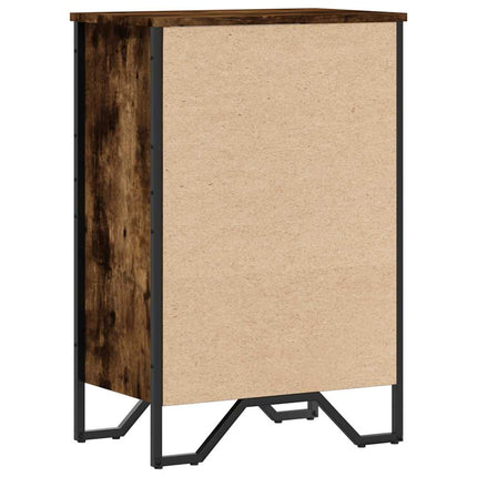 bogreol 50x31x74,5 cm konstrueret træ røget egetræsfarve