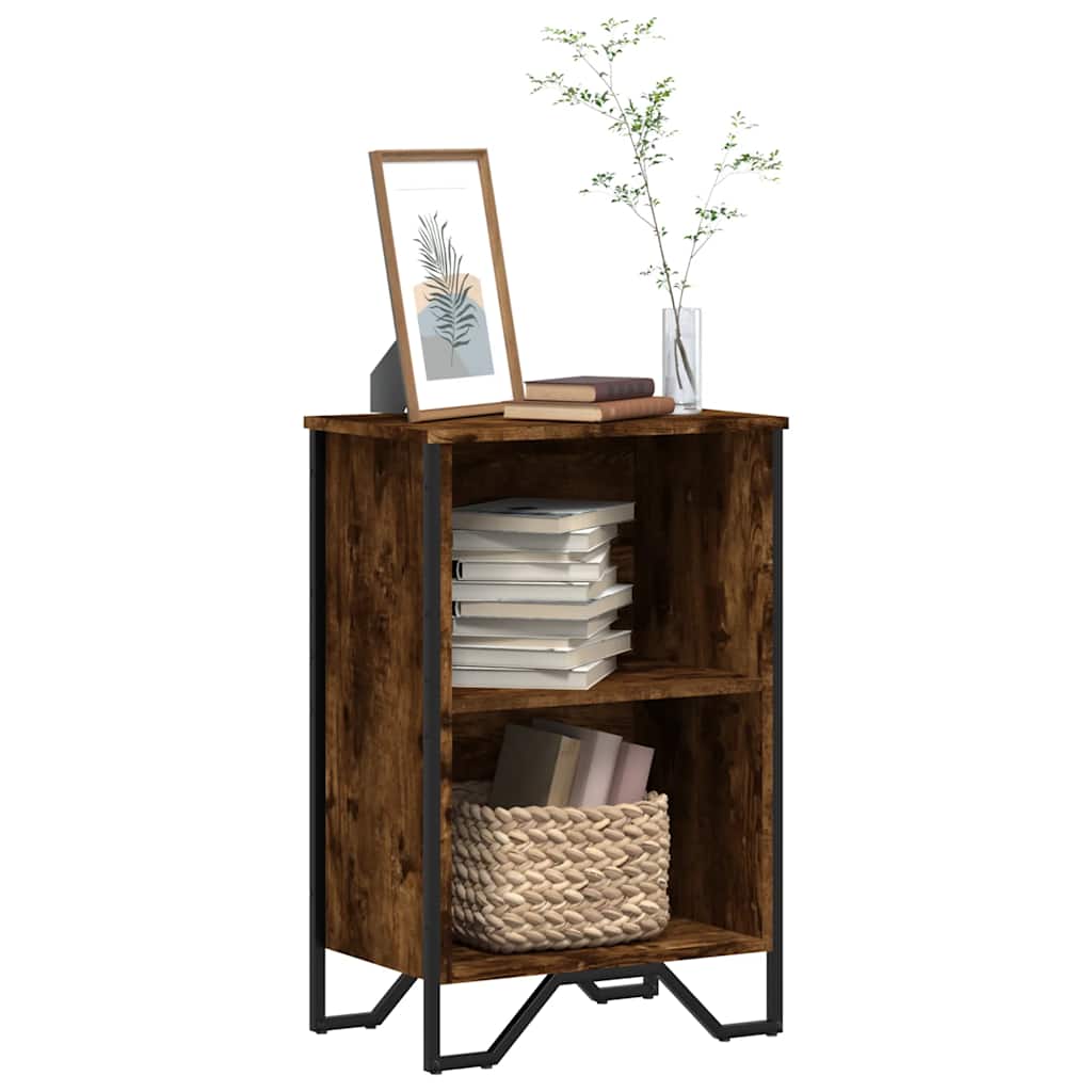 Bogreol 50X31X74,5 Cm Konstrueret Træ Etræsfarve Røget Eg - 50 cm / 74.5 cm