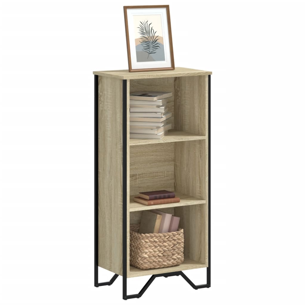 Bogreol 50×31×106 cm i konstrueret træ - sonoma-eg med metalfødder