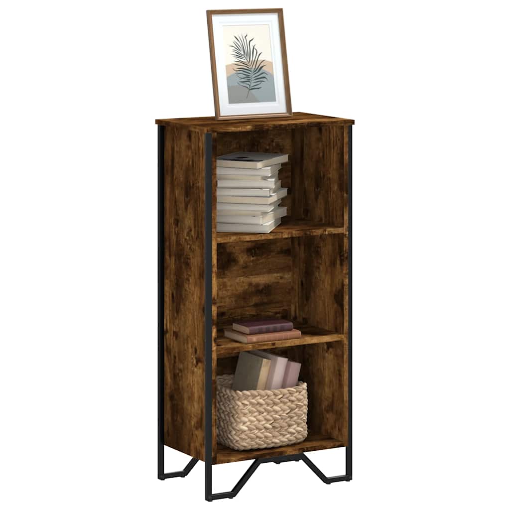Bogreol 50X31X74,5 Cm Konstrueret Træ Etræsfarve Røget Eg - 50 cm / 106 cm