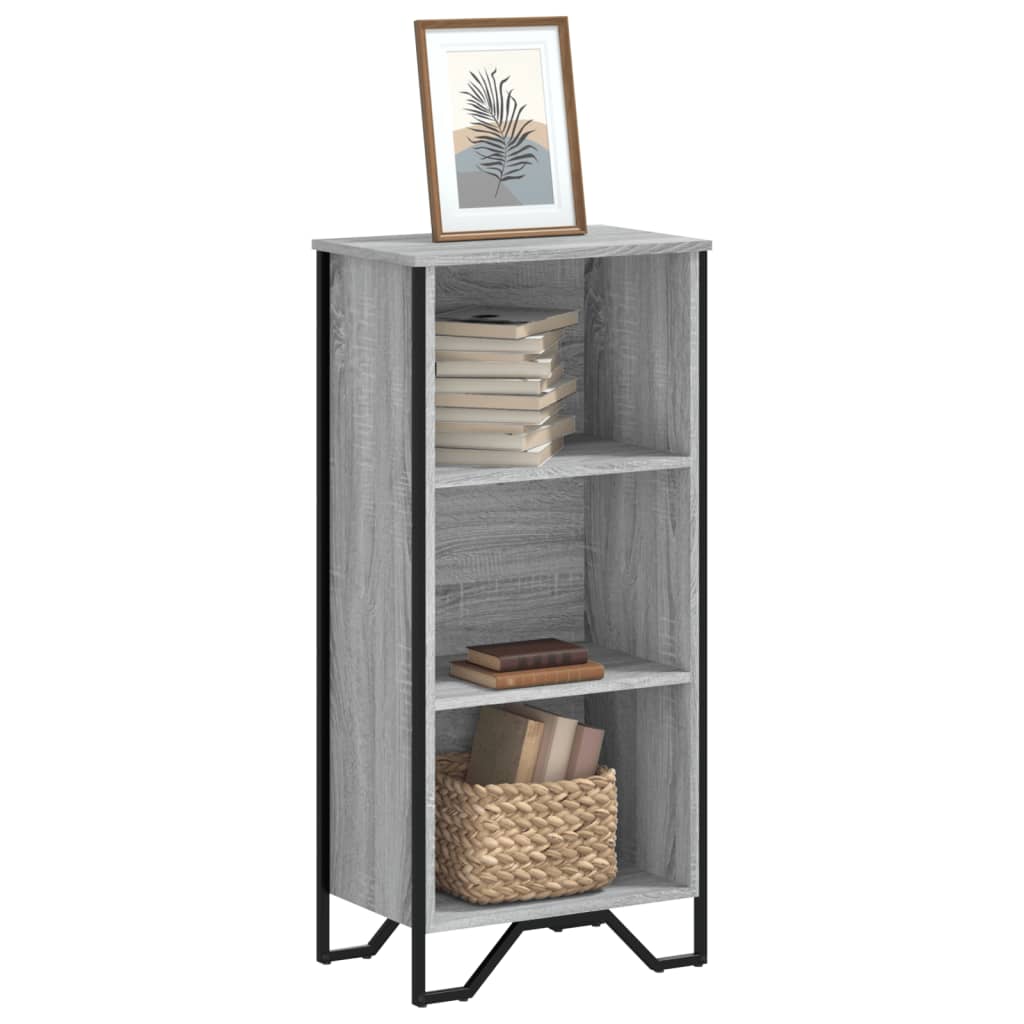 Bogreol 50X31X74,5 Cm Konstrueret Træ Grå Sonoma-Eg - 50 cm / 106 cm