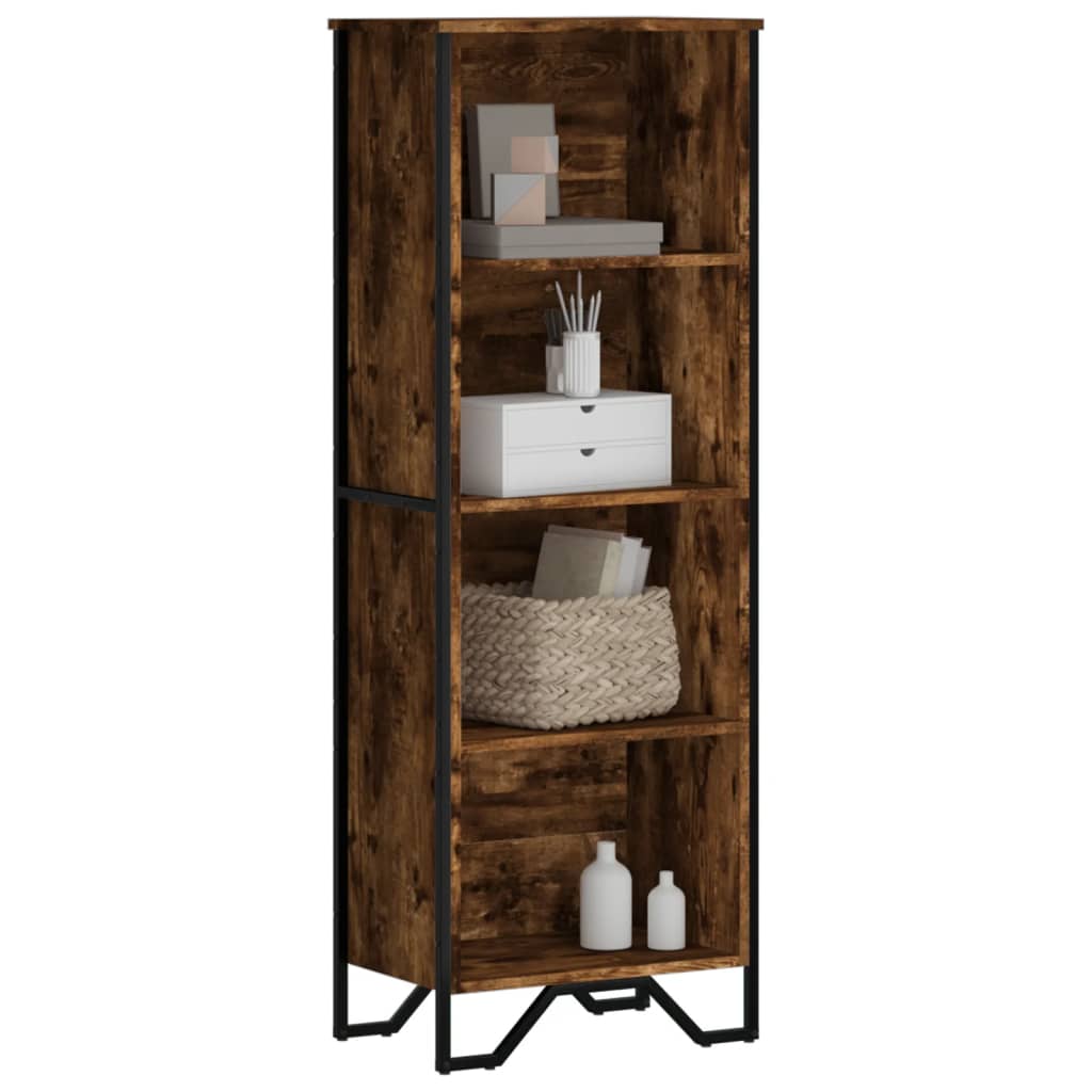Bogreol 50X31X74,5 Cm Konstrueret Træ Etræsfarve Røget Eg - 50 cm / 137.5 cm
