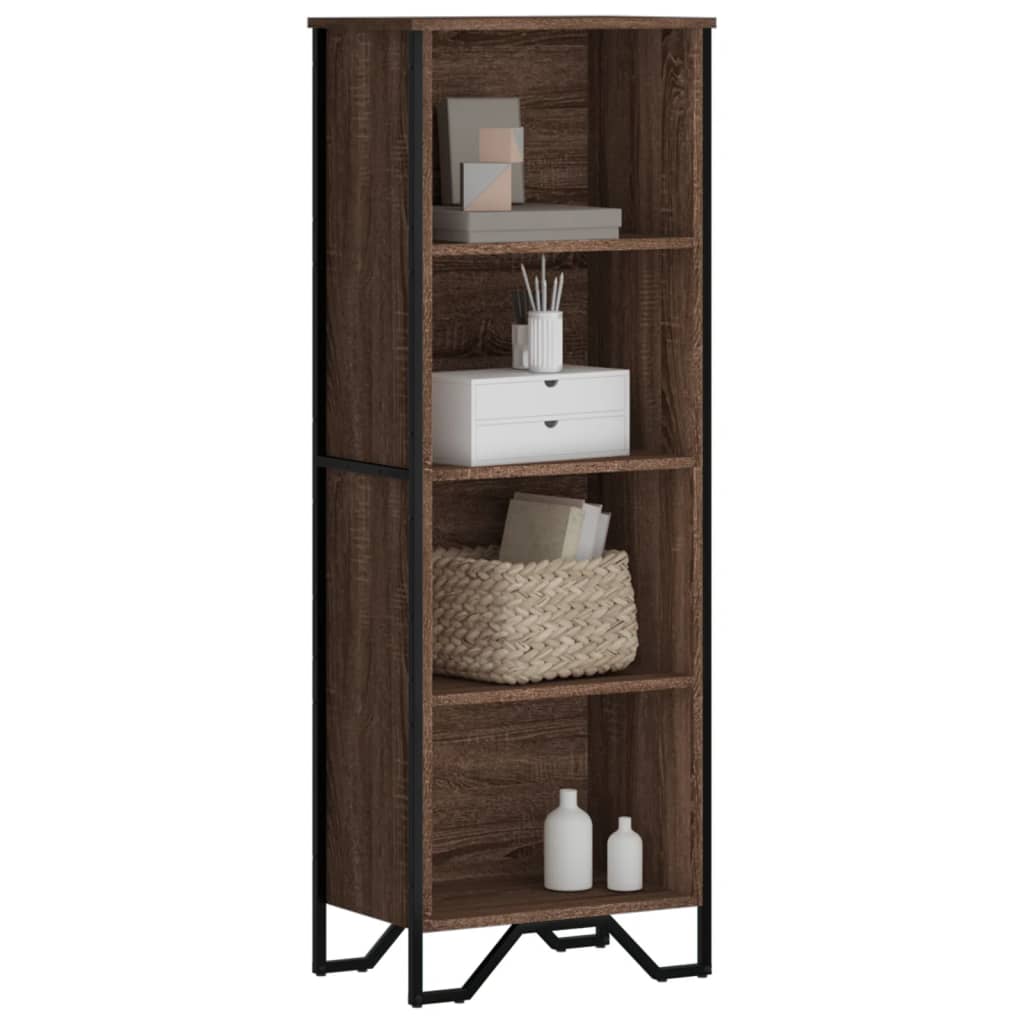 Bogreol 50X31X74,5 Cm Konstrueret Træ Etræsfarve Brun Eg - 50 cm / 137.5 cm