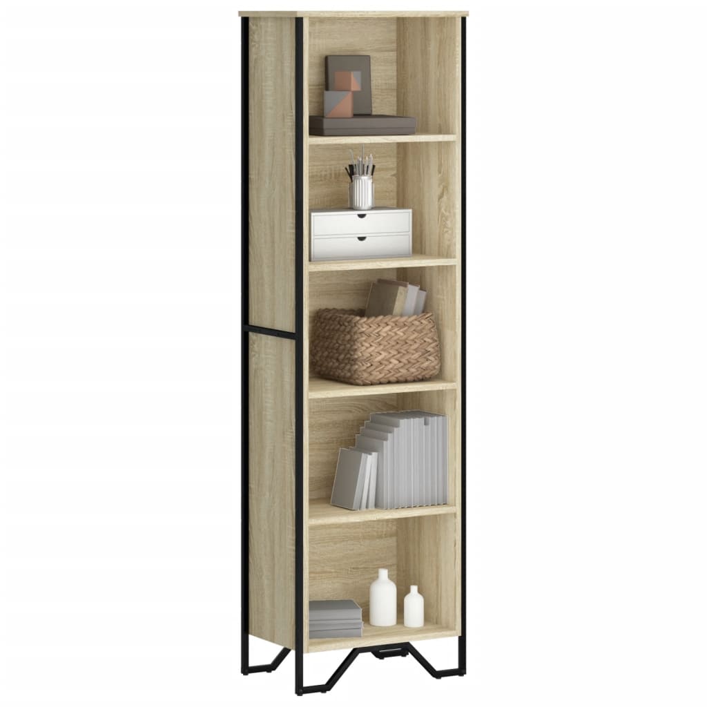 Bogreol 50X31X74,5 Cm Konstrueret Træ Sonoma-Eg - 50 cm / 169 cm