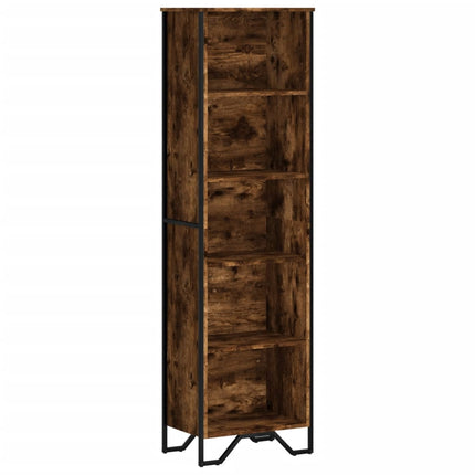 bogreol 50x31x169 cm konstrueret træ røget egetræsfarve