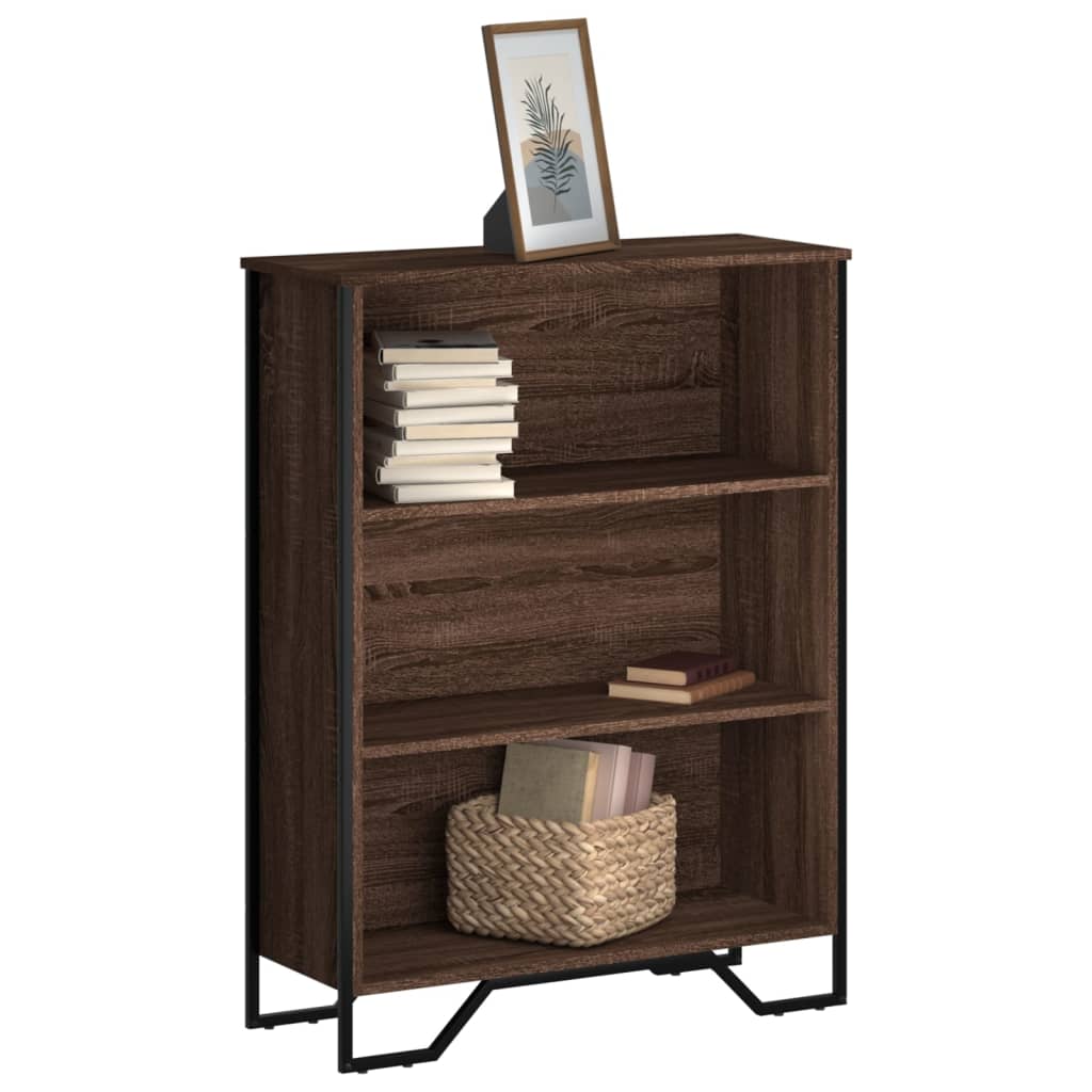 Bogreol 50X31X74,5 Cm Konstrueret Træ Etræsfarve Brun Eg - 80 cm / 106 cm