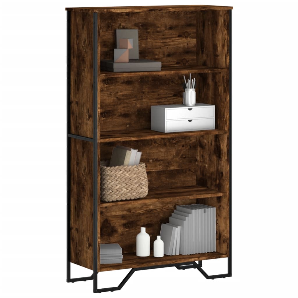 Bogreol 50X31X74,5 Cm Konstrueret Træ Etræsfarve Røget Eg - 80 cm / 137.5 cm