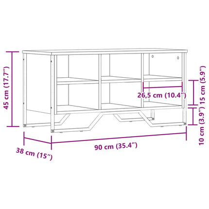skoreol 90x38x45,5 cm konstrueret træ sort