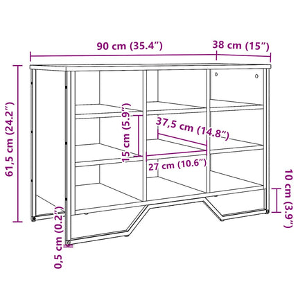 skoreol 90x38x45,5 cm konstrueret træ sort
