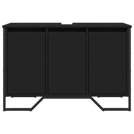 underskab til håndvask 91x35x60 cm konstrueret træ sort