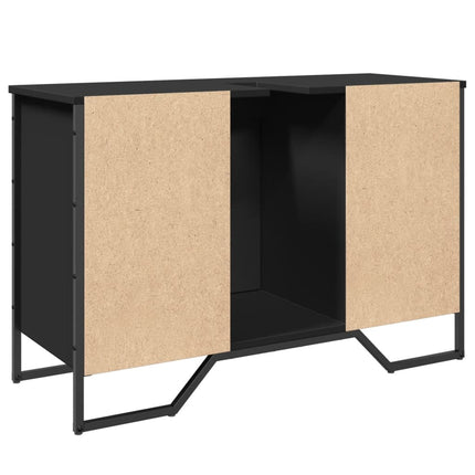 underskab til håndvask 91x35x60 cm konstrueret træ sort