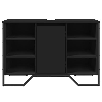 underskab til håndvask 91x35x60 cm konstrueret træ sort