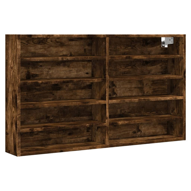 vitrineskab 100x15x58 cm konstrueret træ røget egetræsfarve