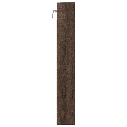 vitrineskab 80x8,5x58 cm konstrueret træ brun egetræsfarve