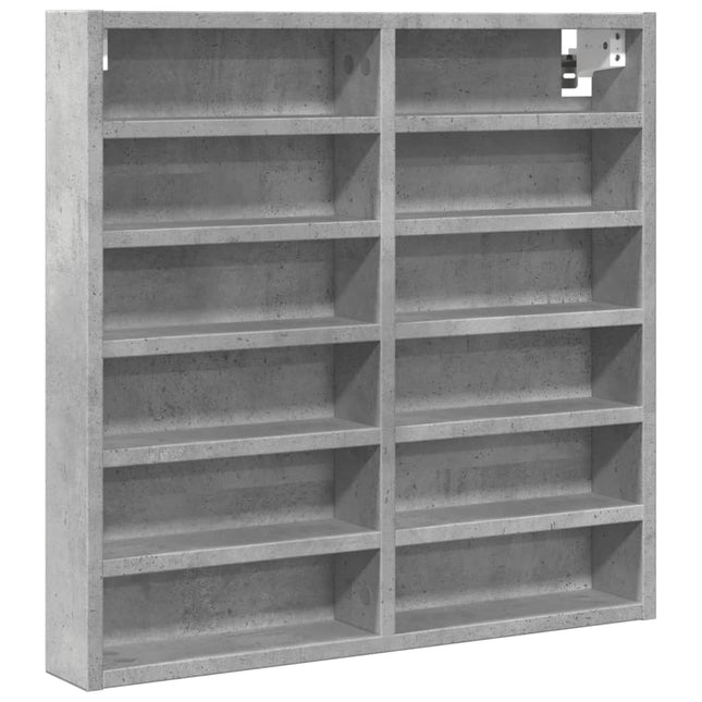 vitrineskab 60x8,5x58 cm konstrueret træ betongrå
