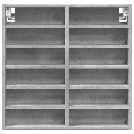 vitrineskab 60x8,5x58 cm konstrueret træ betongrå