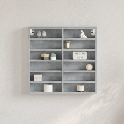 vitrineskab 60x8,5x58 cm konstrueret træ betongrå